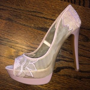 Jessica Simpson Sheer Nude Blush Platform Peep-toe